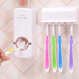 Bathroom Set Tooth Brush Holder Automatic Toothpaste Dispenser - AliTecq